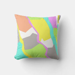 Abstract Art Purple Turquoise Cushion Throw Pillow