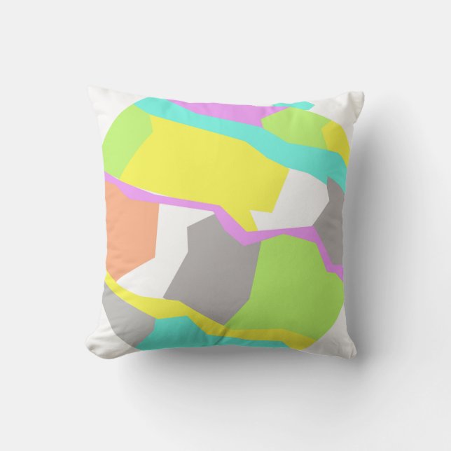 Abstract Art Purple Turquoise Cushion Throw Pillow (Front)