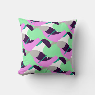 Abstract Art Purple Turquoise Cushion Throw Pillow