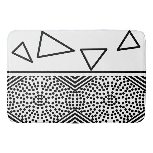 Abstract Art Pyramid Triangle Lines Pattern Bath Mat (Front)
