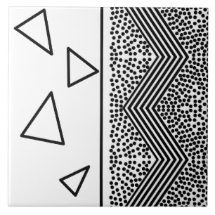 Abstract Art Pyramid Triangle Lines Pattern Ceramic Tile