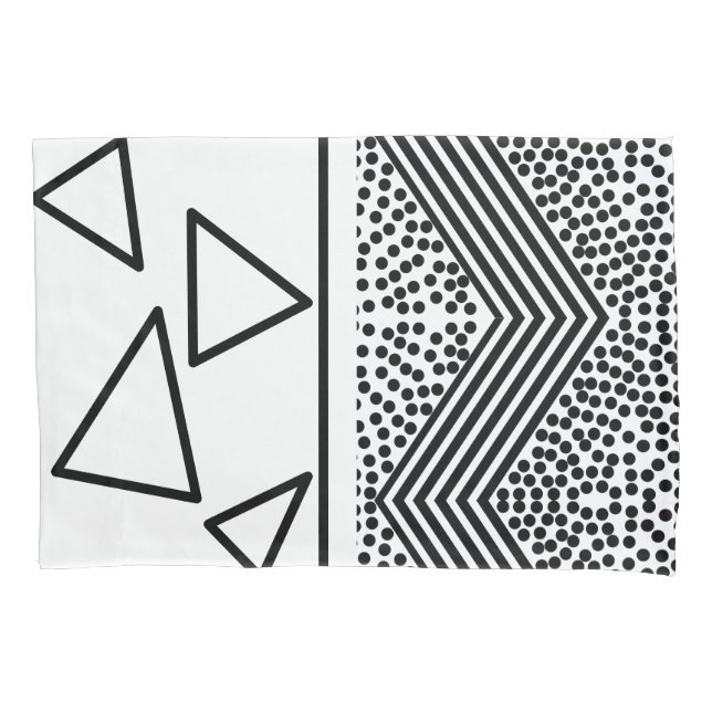 Abstract Art Pyramid Triangle Lines Pattern Pillowcase (Front)