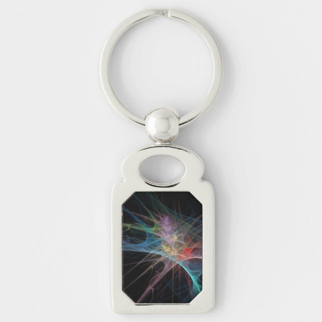 Abstract Art Rainbow Ice Key Ring (Front)