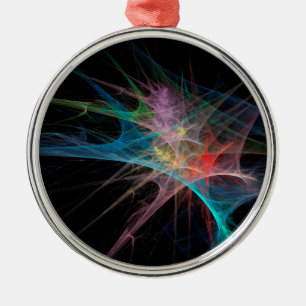 Abstract Art Rainbow Ice Metal Ornament