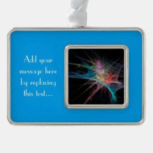 Abstract Art Rainbow Ice Silver Plated Framed Ornament