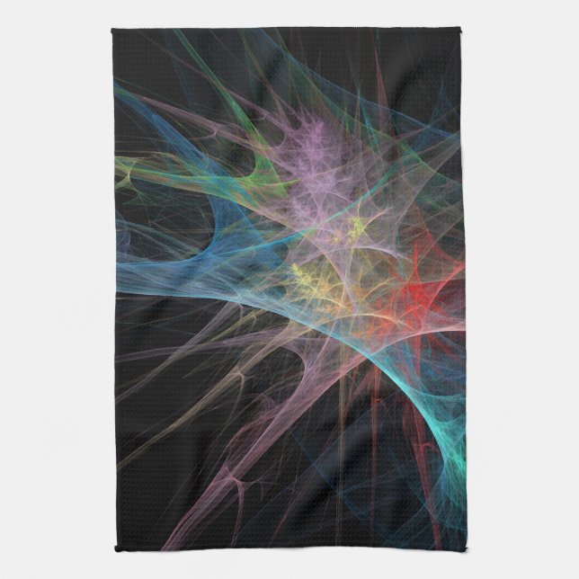 Abstract Art Rainbow Ice Tea Towel (Vertical)