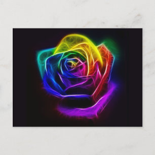 Abstract Art Rainbow Rose Postcard