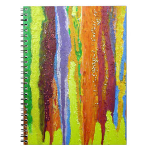 Abstract Art rainbow stripes paint drip Notebook