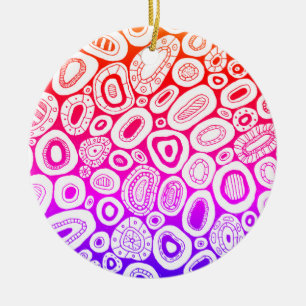 Abstract Art Random Blobby Shapes Ceramic Ornament