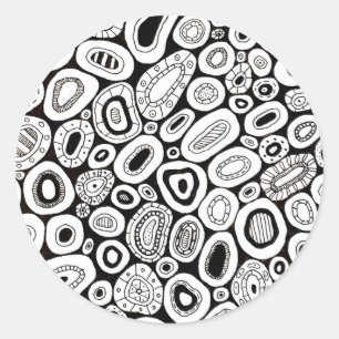 Abstract Art Random Blobby Shapes Classic Round Sticker