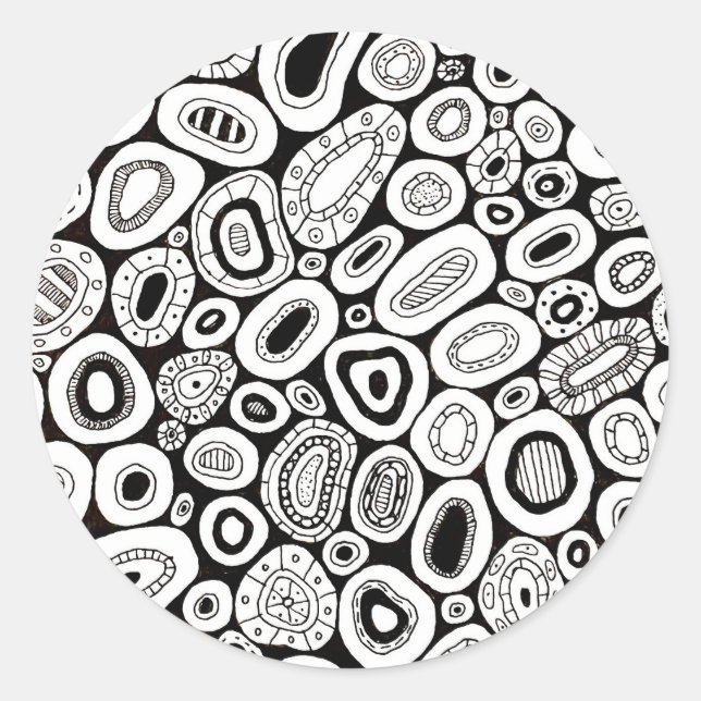 Abstract Art Random Blobby Shapes Classic Round Sticker (Front)