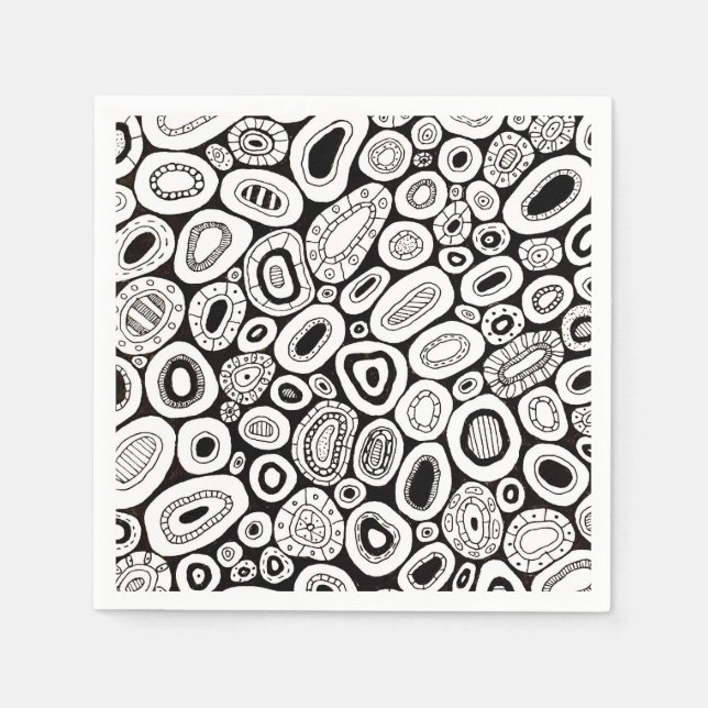 Abstract Art Random Blobby Shapes Napkin (Front)