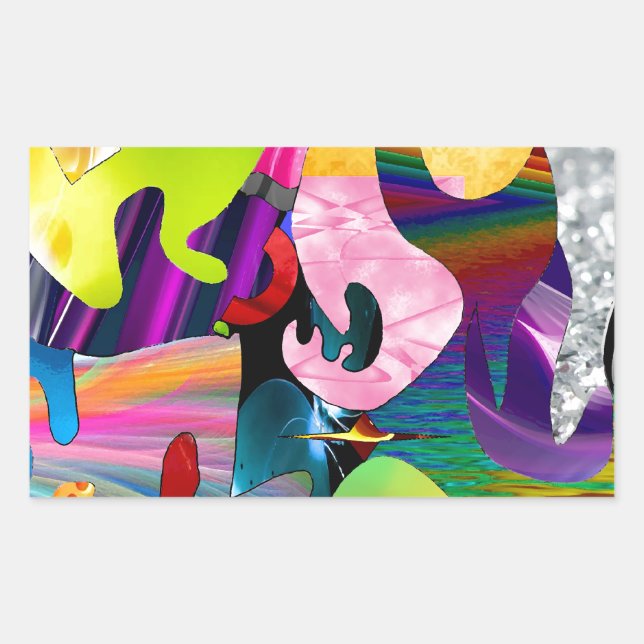 Abstract Art Rectangular Sticker (Front)