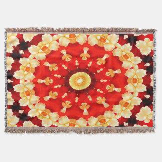 Abstract-Art-Red And Yellow Concentric Design Throw Blanket