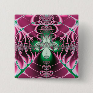 Abstract Art Red Flower 15 Cm Square Badge