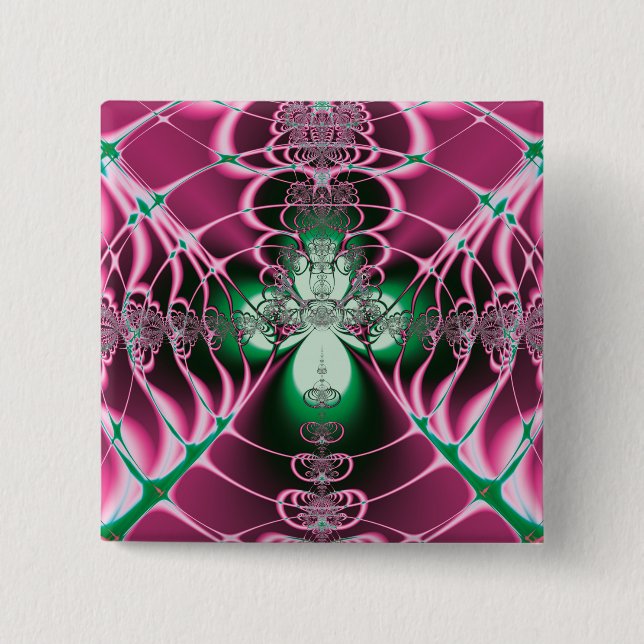 Abstract Art Red Flower 15 Cm Square Badge (Front)