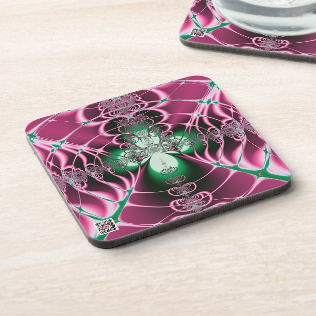 Abstract Art Red Flower Coaster (Left Side)