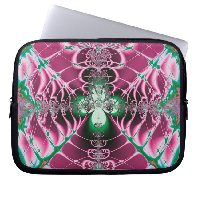 Abstract Art Red Flower Laptop Sleeve (Front)