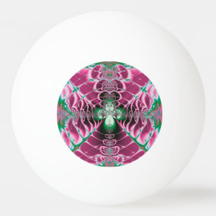 Abstract Art Red Flower Ping Pong Ball