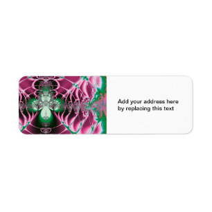 Abstract Art Red Flower Return Address Label