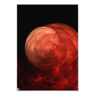 Abstract Art Red Galaxy Photo Print