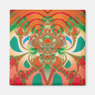 Abstract Art Red Owl Magnet