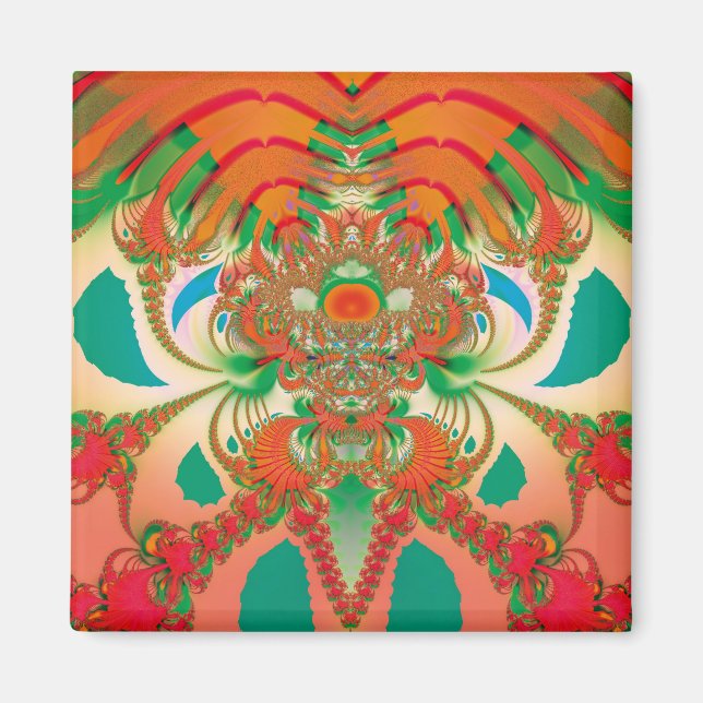 Abstract Art Red Owl Magnet (Front)