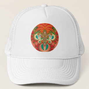 Abstract Art Red Owl Trucker Hat