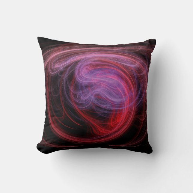 Abstract Art Red Wave Cushion (Front)