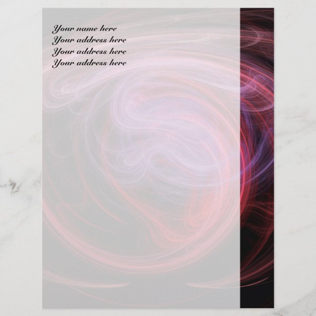 Abstract Art Red Wave Customized Letterhead (Front)