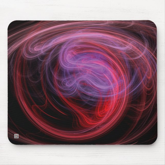 Abstract Art Red Wave Mouse Pad (Front)