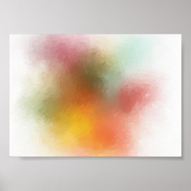 Abstract Art Red Yellow Blue Green Purple Pink Poster (Front)