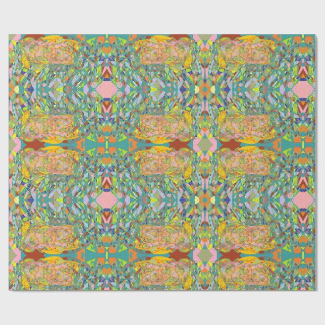 Abstract art retro impressionistic design wrapping paper (Flat)
