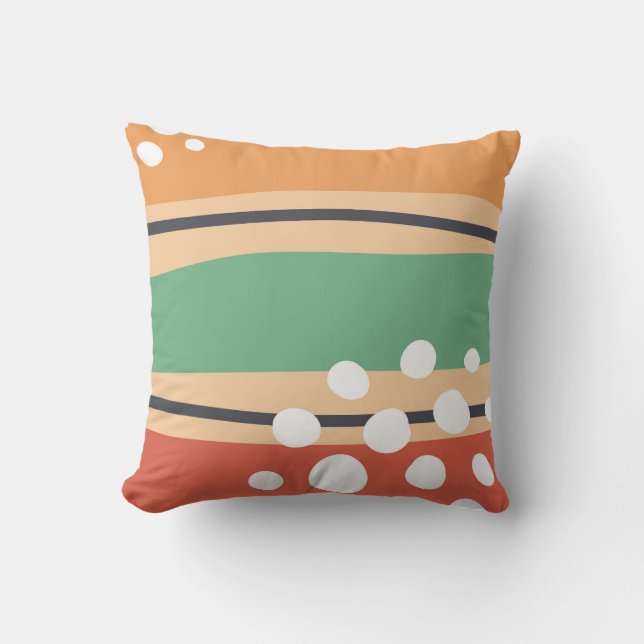 Abstract art retro waves cushion (Front)