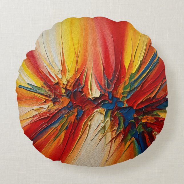 Abstract art round cushion (Front)