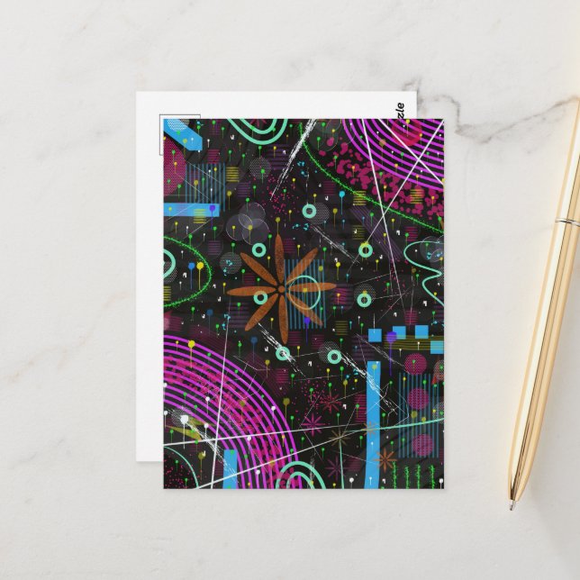 Abstract Art: Satellite  Postcard (Front/Back In Situ)