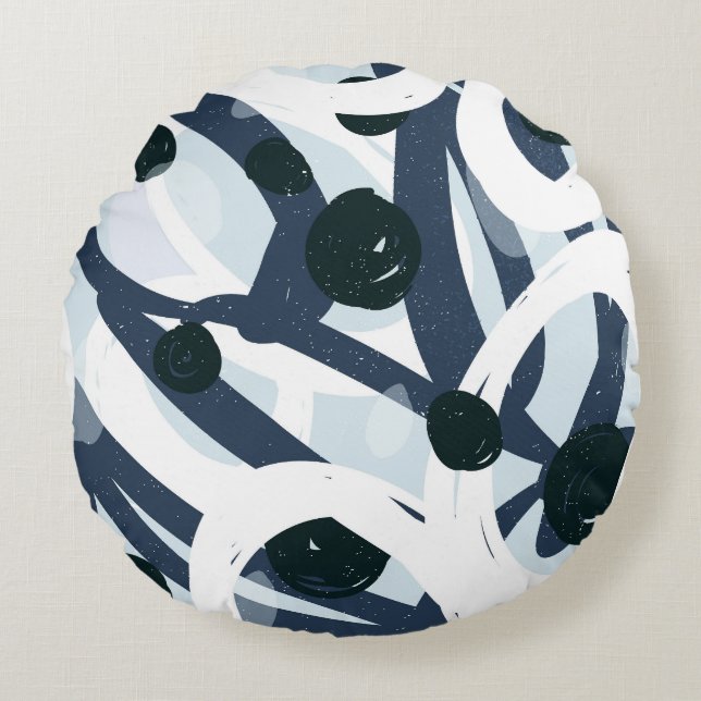 Abstract Art: Seamless Painting Illustration Round Cushion (Front)
