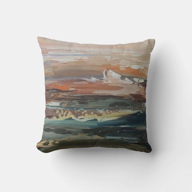 Abstract Art Seascape Painting Sofa Cushion (Front)