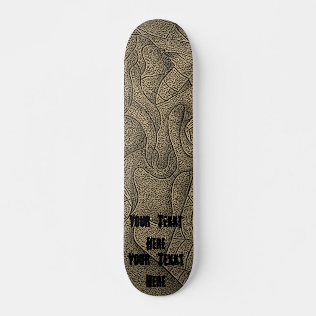 abstract art sepia posing lady unique retro design skateboard (Front)