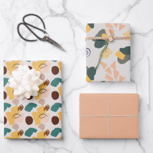 Abstract Art Shades of Brown Wrapping Paper Sheets