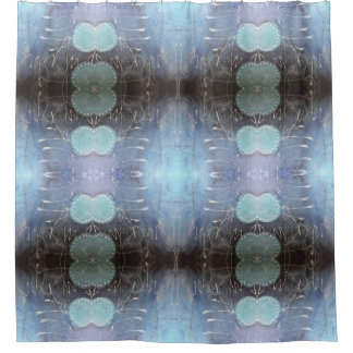 Abstract Art Shower Curtain in Blue White Black
