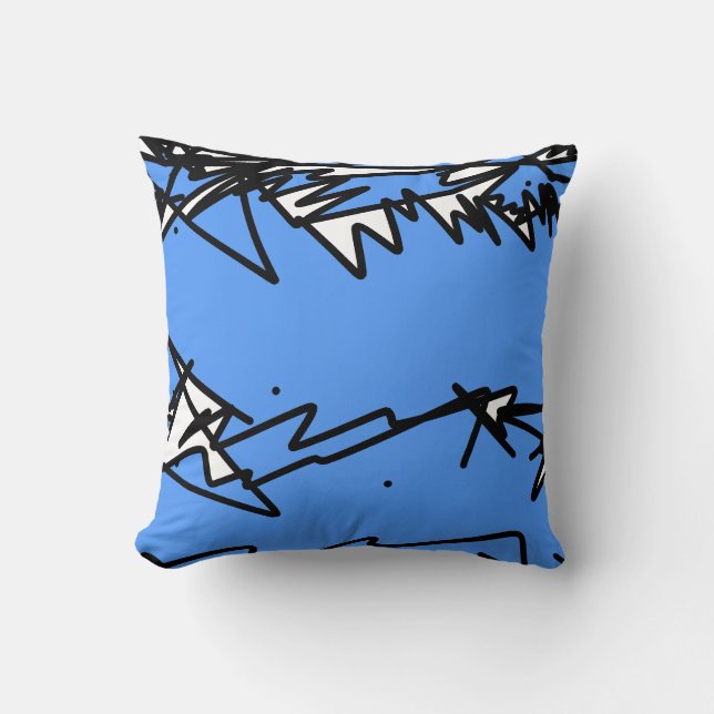 Abstract Art Sketch Cushion Throw Pillow (Front)