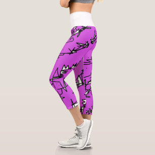Abstract Art Sketch Lines Curves Leggings