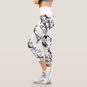 Abstract Art Sketch Lines Curves Leggings