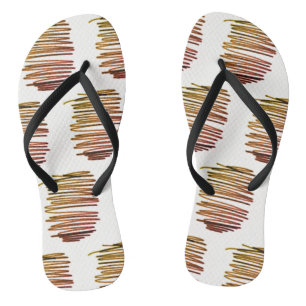 Abstract Art Sketch Pattern Flip Flops