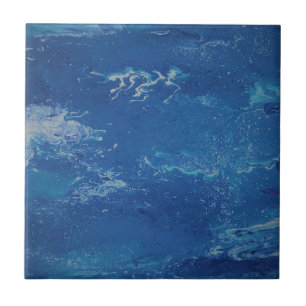 Abstract Art Sky Blue Sea Ceramic Tile