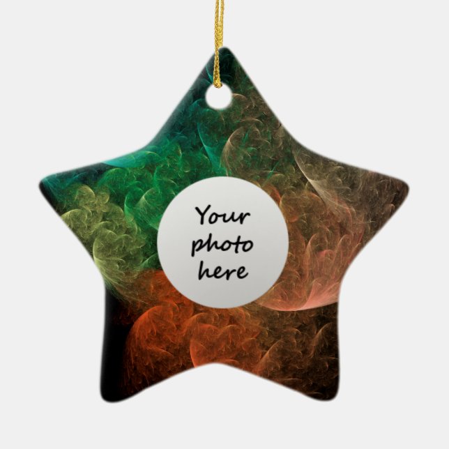Abstract Art Space Bird Ceramic Tree Decoration (Front)