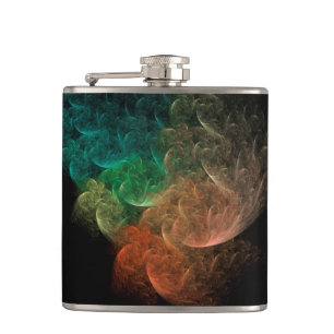 Abstract Art Space Bird Hip Flask