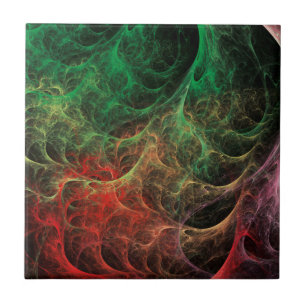 Abstract Art Space Fire Ceramic Tile