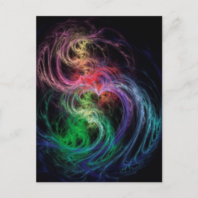 Abstract Art Space Hearts Postcard (Front)